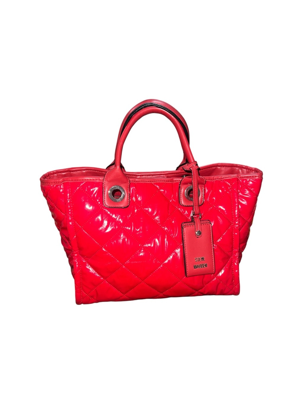 Steve Madden Quilted Patent Red Tote with Tag